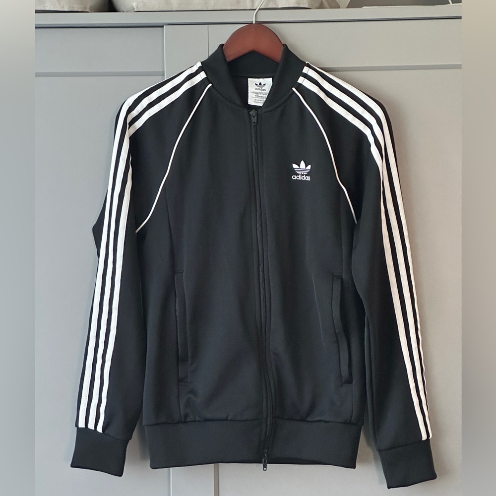 Adidas Black Jacket with White Accents
